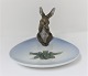 Royal Copenhagen. Porcelain figure. Dish with hare. Model 4502. Height 10 cm. (1 
quality)