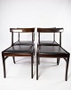 A pair of "Rungstedlund" dining chairs - Mahogany - Black Leather - Ole Wanscher 
- P. Jeppesen