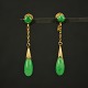 Earrings of 14k gold set with jade