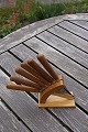 Set von 6 Obst Messer mit Holzgriff und Halter