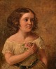 Charles James Lewis (1830–1892), England. Olie på lærred. Portræt af pige. 
Dateret 1854.
