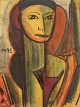 Dorlen Court. Mixed media on paper. Cubist portrait of a woman. Dated 1971.
