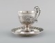 Gebrüder Friedländer, Berlin. Antique coffee cup with saucer in silver (800) 
with classicist motifs. Early 20th century.
