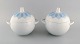 Bjørn Wiinblad for Rosenthal. Two Lotus porcelain lidded tureens decorated with 
light blue lotus leaves. 1980s.
