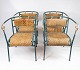 Antique French chairs in patinated metal with gilded armrests and cord seats and 
back.
5000m2 showroom.
