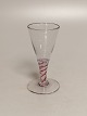 English wine 
glass with red 
spiral 18th 
century.
