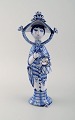 Bjørn Wiinblad unique ceramic figure. "Autumn" in blue "Seasons". Signed and 
dated. 2000.