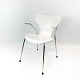 Syver stol - Model 3207 - Hvid - Med Armlæn - Arne Jacobsen - Fritz Hansen