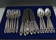 Acorn Georg Jensen Danish solid silver flatware. set dinner cutlery of 6 x 3 pieces, in all 18 pieces