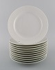 Royal Copenhagen. Salto service, White. 11 lunch plates. 1960s.
