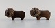 Karl Erik Iwar (1920-2006) for Nittsjö. Two lions in glazed stoneware. 1960s.
