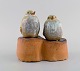 Janne Fagerfäldt (b. 1941), Sweden. Unique sculpture in glazed stoneware. Two 
birds. 1970s.
