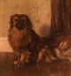 Britisk kunstner. Olie på lærred. Pekingeser. Sent 1800-tallet.
