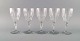 Baccarat, France. Five art deco red wine glasses in clear mouth-blown crystal 
glass. 1930s / 40s.
