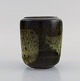 European studio ceramicist. Unique vase in glazed stoneware. Late 20th century.
