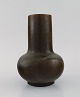 French studio ceramicist. Unique vase in glazed stoneware. Beautiful double 
glaze in brown shades. 1930s / 40s.
