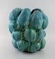 Christina Muff, Danish contemporary ceramicist (b. 1971). Monumental unique 
stoneware vase with turquoise and green glazes.
