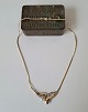 Vintage necklace in 14 kt gold with zircons