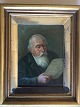 Maleri af Hermann Klingsbögl - Portræt af læsende ældre ...