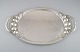 Large Georg Jensen "Melon" serving platter in sterling silver. Model number 
159B. In a mahogany case from Georg Jensen.
