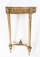 Gold-plated console table from Denmark with white marble top from the period 
Louis Seize from around the year 1790s.
H: 81 B: 54 D: 28
Great condition
