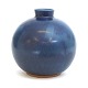Grosse blau glasierte Steinzeug Vase von Saxbo, Dänemark. #85. H: 18,5cm
