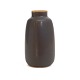 Dark glazed Saxbo stoneware vase. Signed Saxbo 9 ESTN. H: 18cm