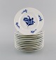 11 antique Copenhagen Blue Flower Braided cake plates. Model number 10/8094. 
Late 19th century.
