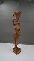 Large and beautiful teak wood figurine 50cm of young woman with many details