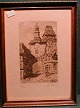 Lithografie von H. Kruuse mit Motiv von Rothenburg ob der Tauber.