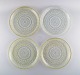 Oiva Toikka for Arabia. Four Round Kastehelmi art glass dishes. Finnish design, 
1970s.
