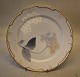 Klosterkælderen præsenterer: Art nouveau 4 stk Gamle Kongelig Dansk porcelæns tallerkener 22.5 cm med guldkant
