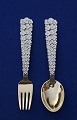 Antikkram præsenterer: Michelsen sæt Juleske og gaffel 1956 i forgyldt sterling sølv