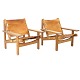 Pair of Spanish Chairs by Kurt Østervig Denmark circa 1960. Oak and leather - 
Nice patinated