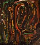 Gunstein, Swedish artist. Oil on canvas. Abstract composition. Mid-20th century.
