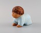 Lisa Larson for Gustavsberg. Rare figure in glazed ceramics. Baby. 1970s.
