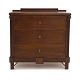 Danish Louis XVI mahogany chest of drawers. Circa 1780. H: 84cm. W: 89cm. D: 
55cm