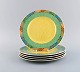 Gallo Design, Germany. Five Pamplona porcelain plates. Colorful decoration. Late 
20th century.
