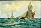Olsen, Alfred (1854 - 1932) Danmark: Sejlskibe på havet.