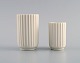 A pair of early Lyngby porcelain vases with fluted bodies. Dated 1936-1940.
