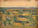 Leo Thellefsen (1909-1997), listed Danish artist. Oil on board. Modernist 
landscape. Dated 1972.
