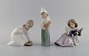 Lladro, Spain. Three porcelain figurines. 1970/80s.
