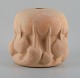 Christina Muff, dansk samtidskeramiker (f. 1971).
Large unique vessel made from golden stoneware clay. 
The work is unglazed on the exterior, glazed with clear glaze inside.