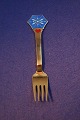 Michelsen Christmas fork 1976 of Danish gilt sterling silver