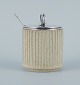 Arne Bang, ceramic marmalade jar with silver lid and Georg Jensen pyramid 
sterling silver spoon.