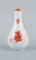 Herend, Hungary, porcelain vase, hand painted with orange flowers.