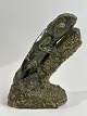 Kamæleon-figur, Afrikansk Shona skulptur, 
Zimbabwe. Signeret C. Tandi.