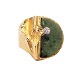 18kt gold Lapponia ring by Björn Weckström with a zoisit and diamond of circa 
0,5ct. Ringsize 55