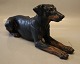 3911 Kgl. Aluminia Fajance Dobermann 16.5 x 38 cm Jeanne Grut Aluminia 
kunstfajance