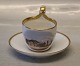 Amalienborg seen from the habor RC Antique Cup 6.3 x 8 cm with high handle 8.5 
cm  and saucer 14 cm 
 Royal Copenhagen prospectus cup